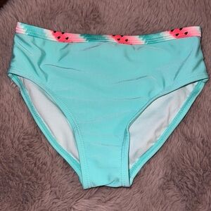 Op light turquoise aqua blue & watermelon pink trim bikini bottoms 5T girls swim